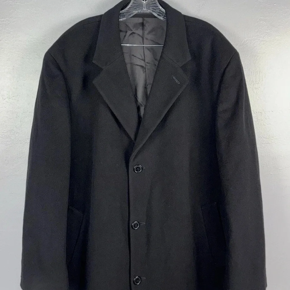 Lauren Ralph Lauren Overcoat Men’s 44R  Black Corporate Formal Cashmere Blend‎